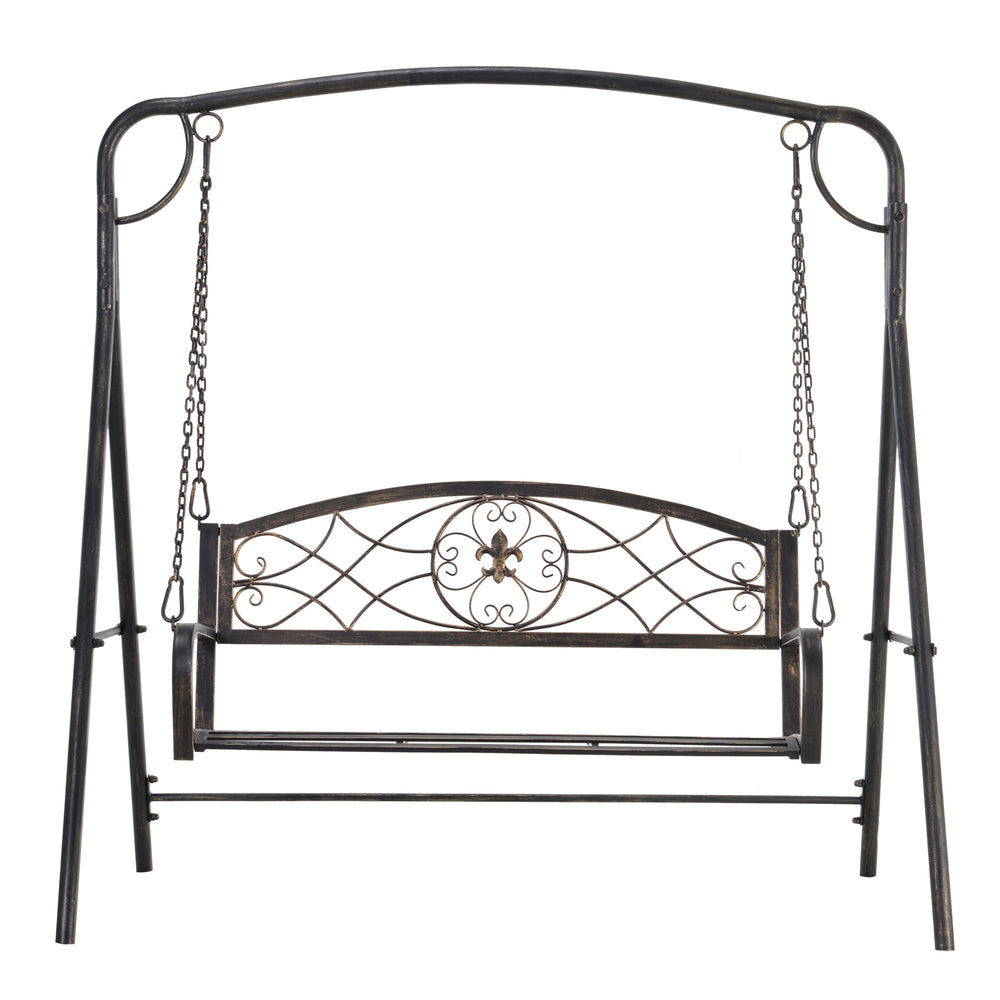 Balancelle 2 places avec structure en métal, noire