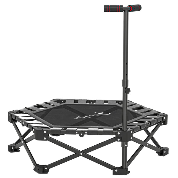 Mini trampoline pliable avec barre de soutien ajustable et capacité de 400 lb
