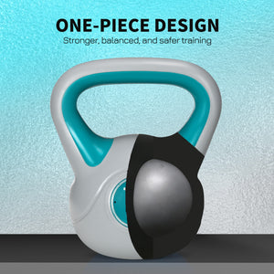 Kettlebell de 22 lb avec poignée large et base stable – Bleu pâle et gris