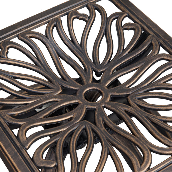 Ensemble de 2 chaises pivotantes avec coussins, structure en aluminium, couleur bronze.