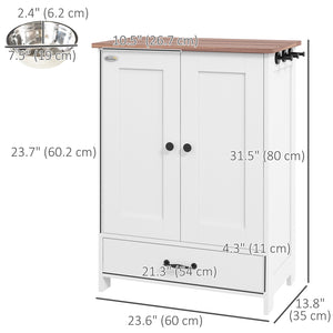 Station de rangement pour nourriture pour chiens avec gamelles, blanc