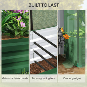 Jardinière en acier galvanisé avec cage de culture et toile d'ombrage pour fleurs, légumes et herbes aromatiques