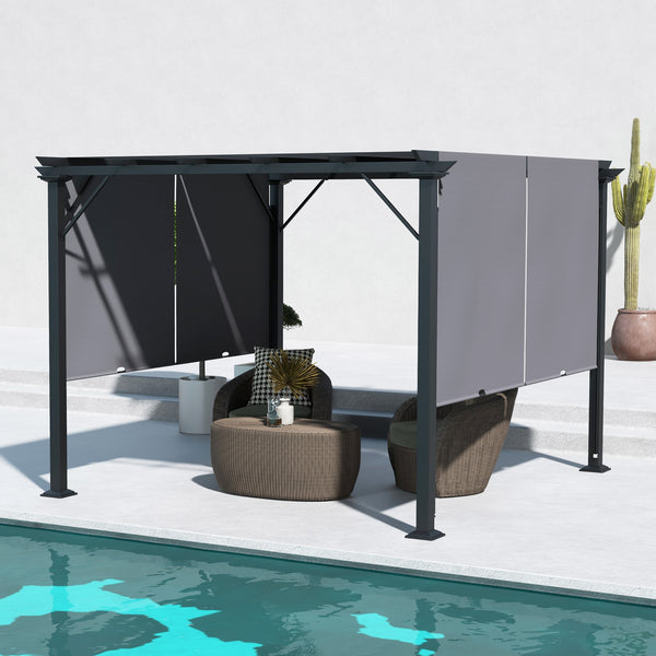 Retractable pergola 10 x 10, grey