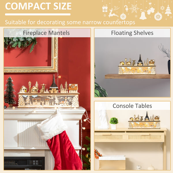Décoration de Noël de bureau en bois naturel