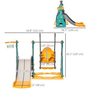 Ensemble de toboggan et balançoire 4 en 1 pour enfants
