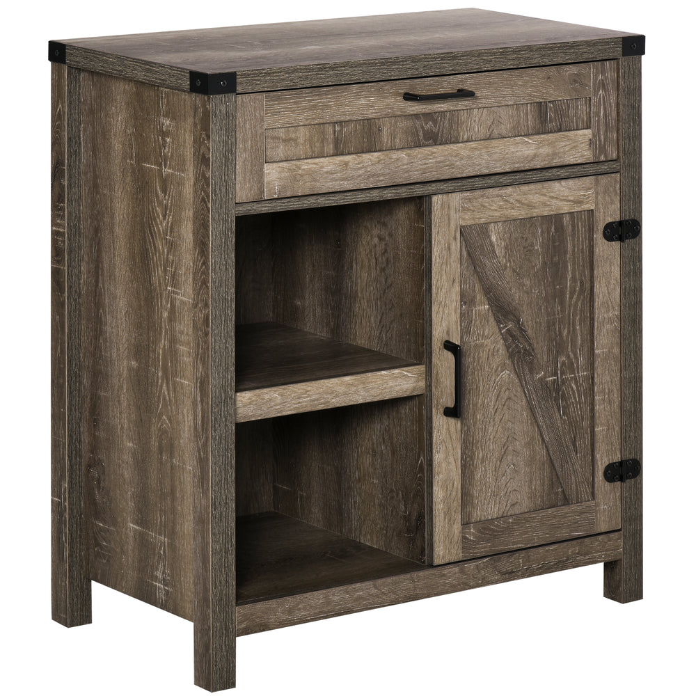 Buffe de rangement rustique de style ferme moderne, en chêne foncé