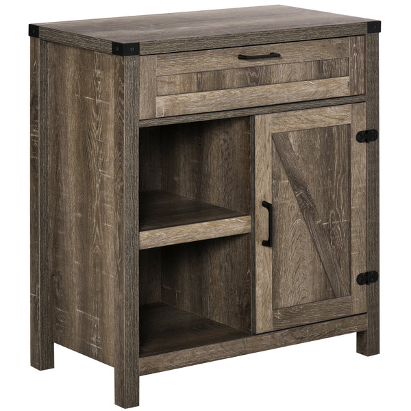 Buffe de rangement rustique de style ferme moderne, en chêne foncé