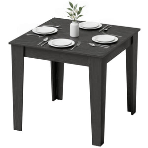 Petite table à manger carrée pour 4 personnes effet bois noir