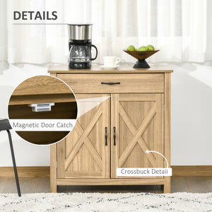 Buffet de style ferme avec portes coulissantes de style grange, marron vieilli