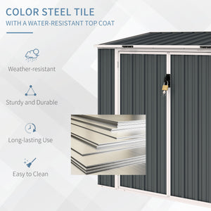 Garden shed with storage for a bin, double lockable door and hinged lid