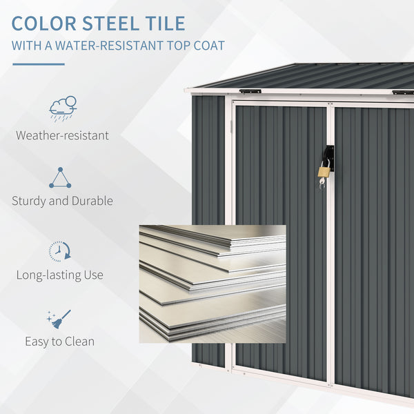 Garden shed with storage for a bin, double lockable door and hinged lid