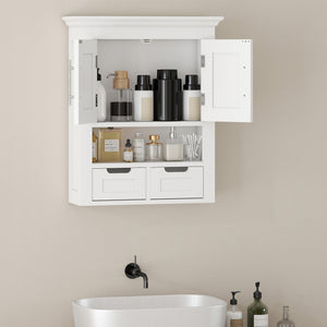 Armoire murale de salle de bain avec étagère, blanc