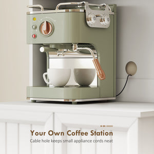 Armoire garde-manger blanche avec portes vitrées, 8 tablettes de porte et espace pour cafetière