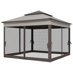11 x 11 folding shelter with soft roof and carry bag, grey