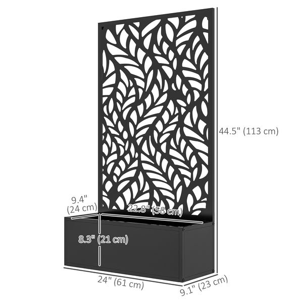 Paravent d'extérieur en métal avec jardinière surélevée