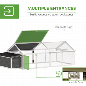 Coop with nesting box, wooden roof and side door for 4 to 8 chickens