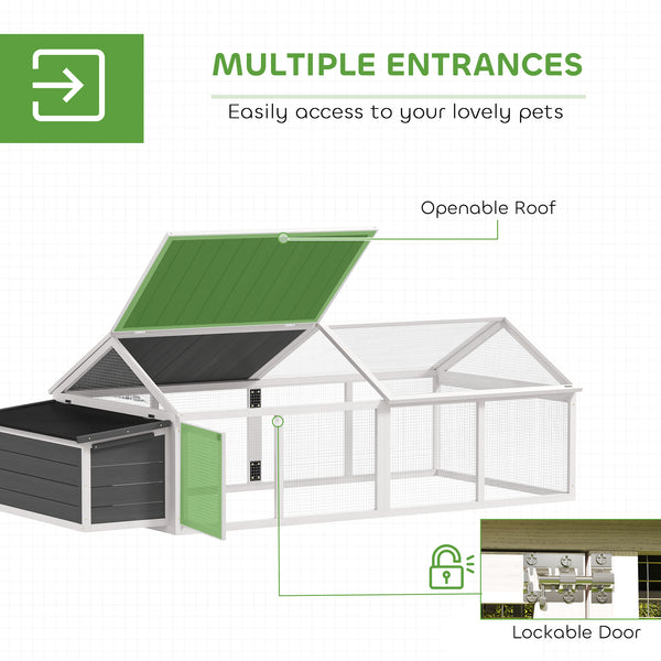 Coop with nesting box, wooden roof and side door for 4 to 8 chickens