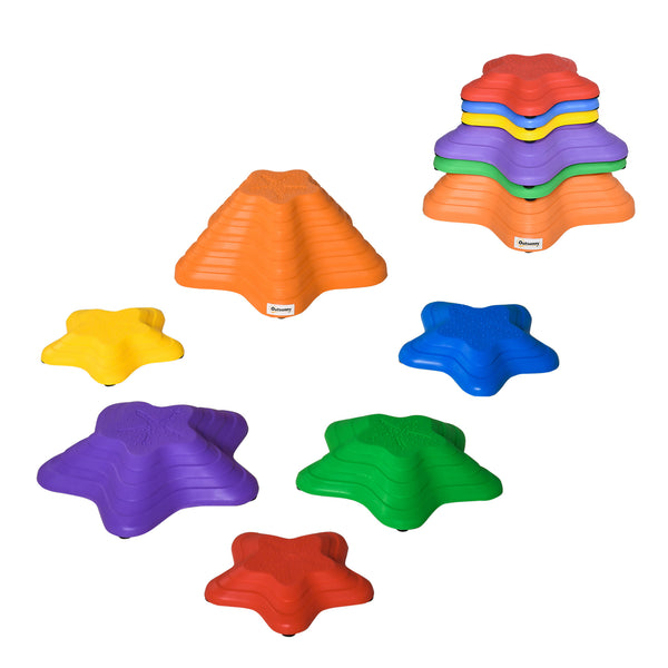 Lot de 6 pierres d'équilibre de grande taille pour enfants avec fond antidérapant