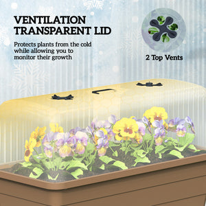 Jardinière surélevée à arrosage automatique avec couvercle transparent et ventilation