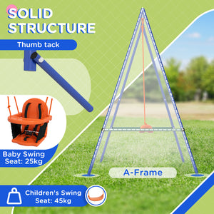 Balançoire pour enfants avec harnais de sécurité, orange