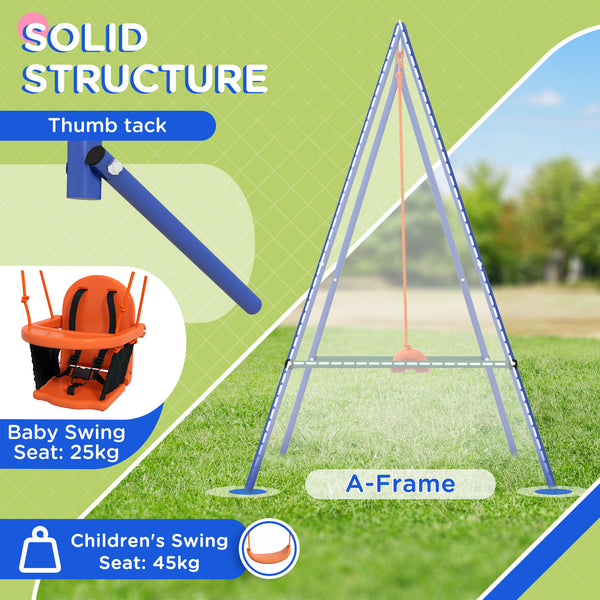 Balançoire pour enfants avec harnais de sécurité, orange