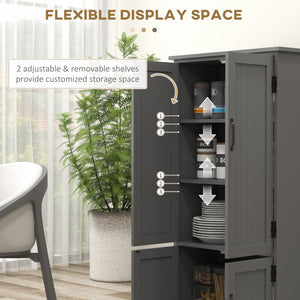 Garde-manger à 4 portes à plusieurs étages, gris