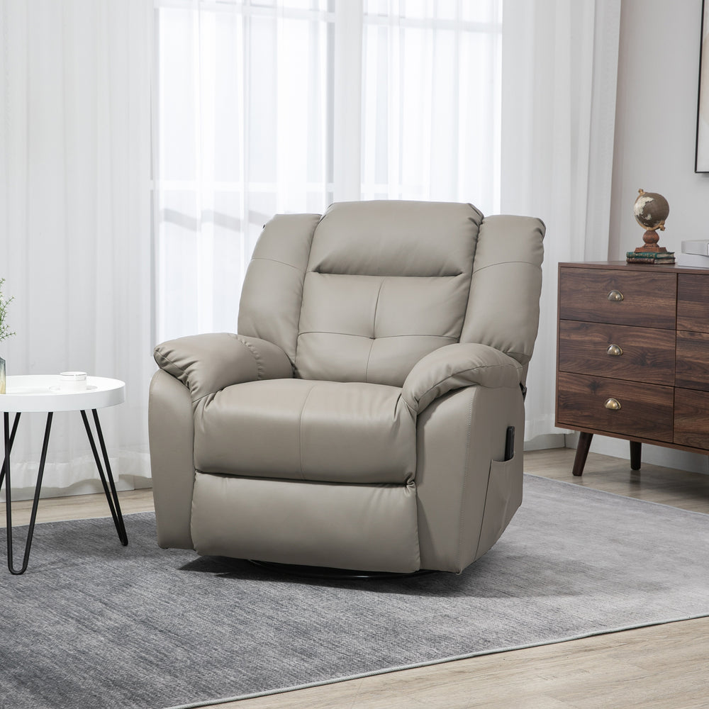 Fauteuil inclinable massant à vibrations 8 points, gris