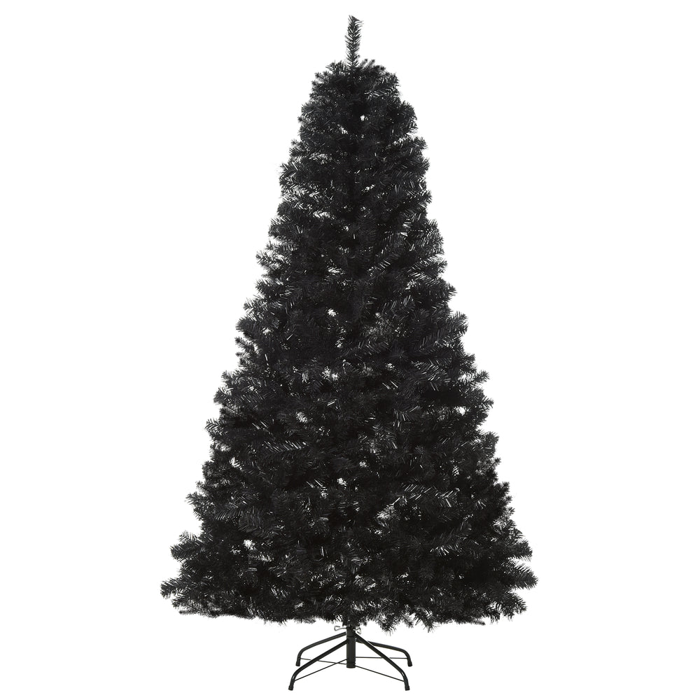 Sapin de Noël artificiel noir de 7 pieds