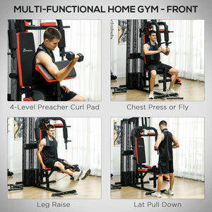 Appareil de musculation multifonction avec banc pour abdominaux, support pour pompes, station de dips, poids de 65 kg