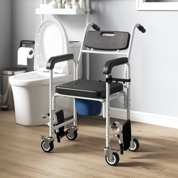 Black shower wheelchair for elderly people