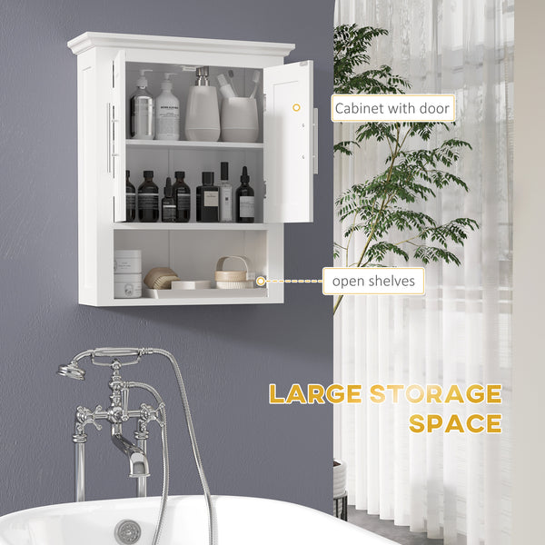 Armoire murale de salle avec étagère, blanche