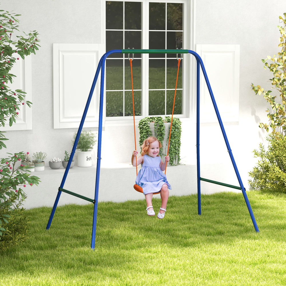 Balançoire pour enfants avec harnais de sécurité, orange