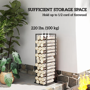 Support à bûches vertical avec une capacité de 100 kg noir