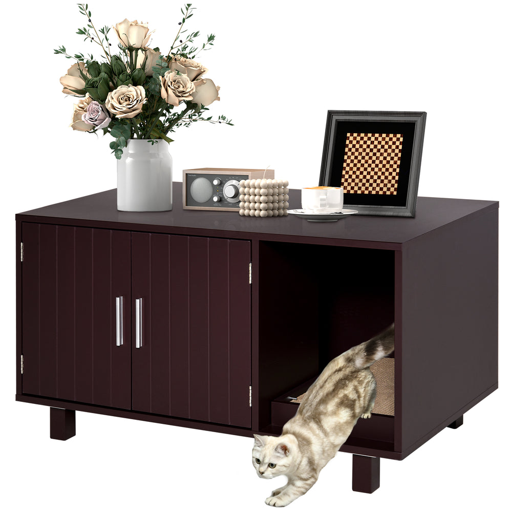 Litter box cabinet, brown
