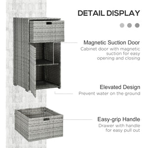 Armoire de rangement de patio, gris mélangé