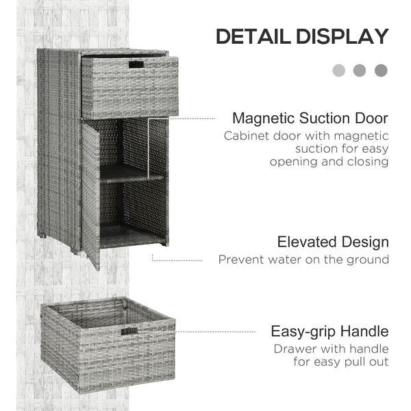 Armoire de rangement de patio, gris mélangé