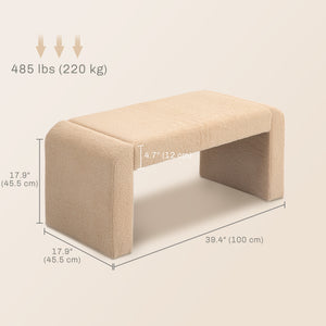 Banc de chambre rembourré, marron clair