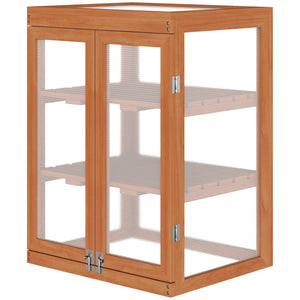 Serre de culture portable en bois à 2 niveaux, châssis froid en polycarbonate