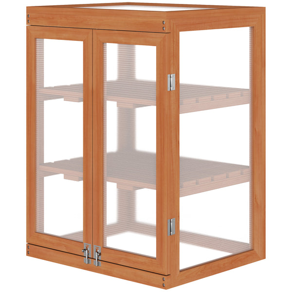 Serre de culture portable en bois à 2 niveaux, châssis froid en polycarbonate