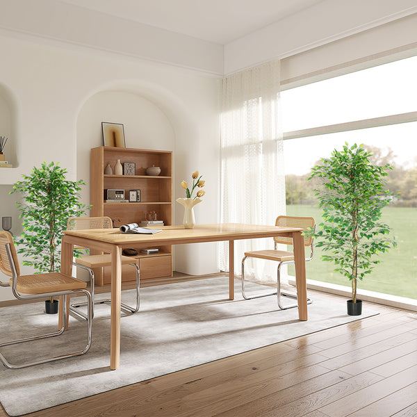 Set of 2 artificial ficus trees, 1.80 m tall, indoor plants with pot, for indoor decoration