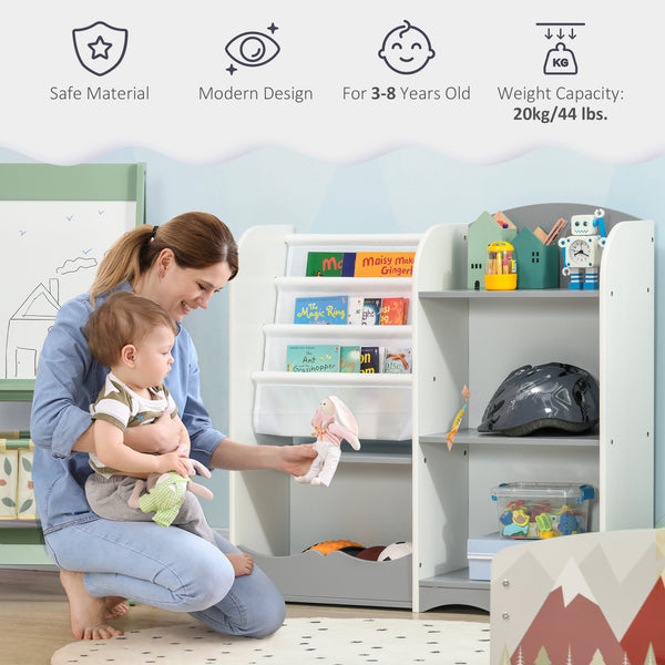 Kids Toy Storage Shelf for Bedroom, Playroom, Nursery, Gray
