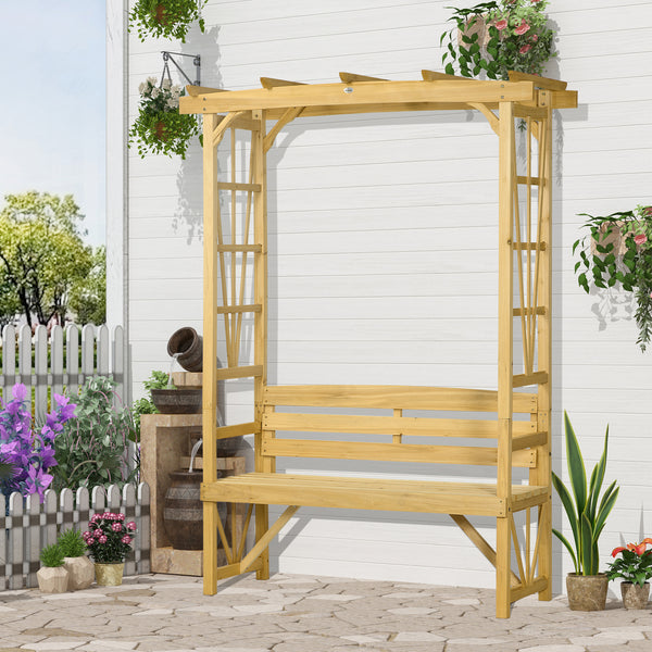 Arche de jardin avec banc 2 places