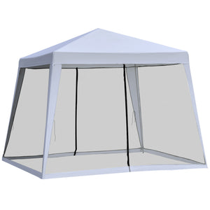 Tente de jardin 10 x 10 avec moustiquaire, gris