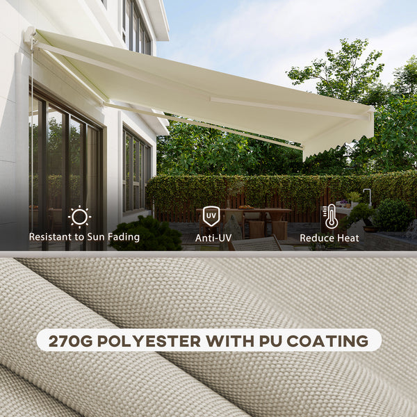 12'x10' Electric Retractable Awning, UV Protection Sun Shade Shelter w/ Remote Controller for Deck Balcony Yard, Cream