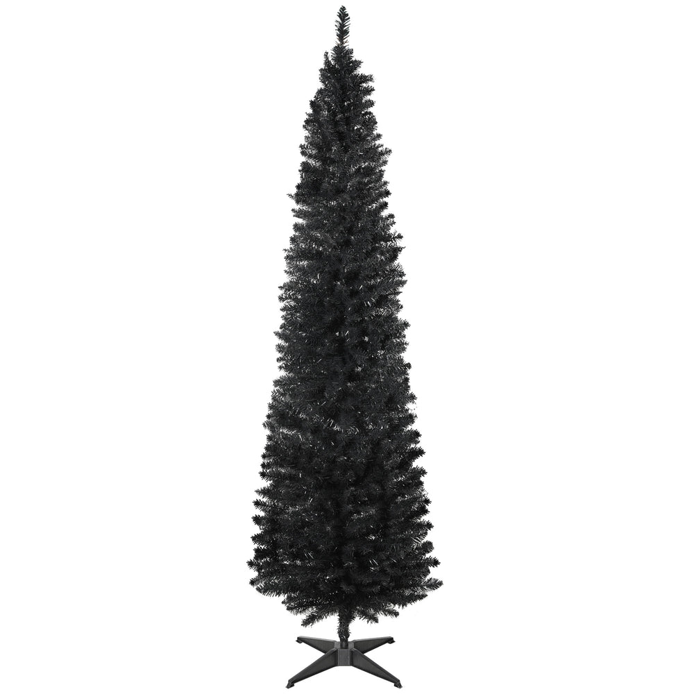 Sapin de Noël artificiel noir de 7 pieds en forme de crayon