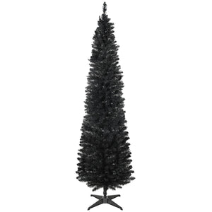 Sapin de Noël artificiel noir de 7 pieds en forme de crayon
