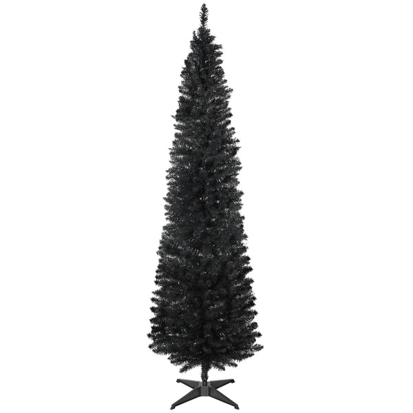 Sapin de Noël artificiel noir de 7 pieds en forme de crayon