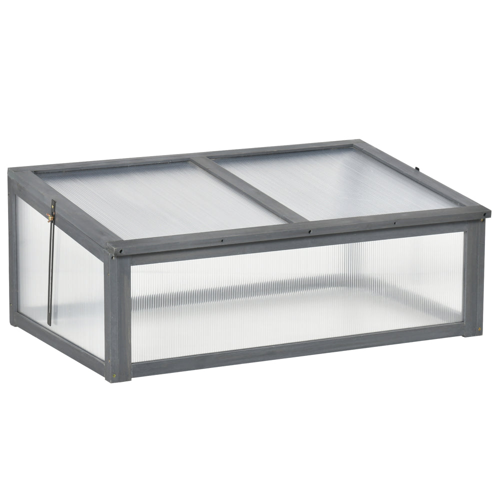 Cold wooden chassis with hinged and tilting lid, grey