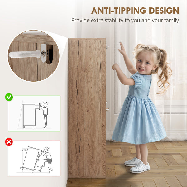 Meuble à chaussures vec 4 tiroirs rabattables pour 12 paires de chaussures, couleur chêne.