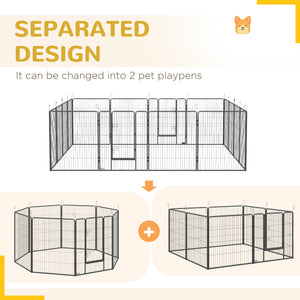 Heavy Duty 16-Panel Dog Park, Grey